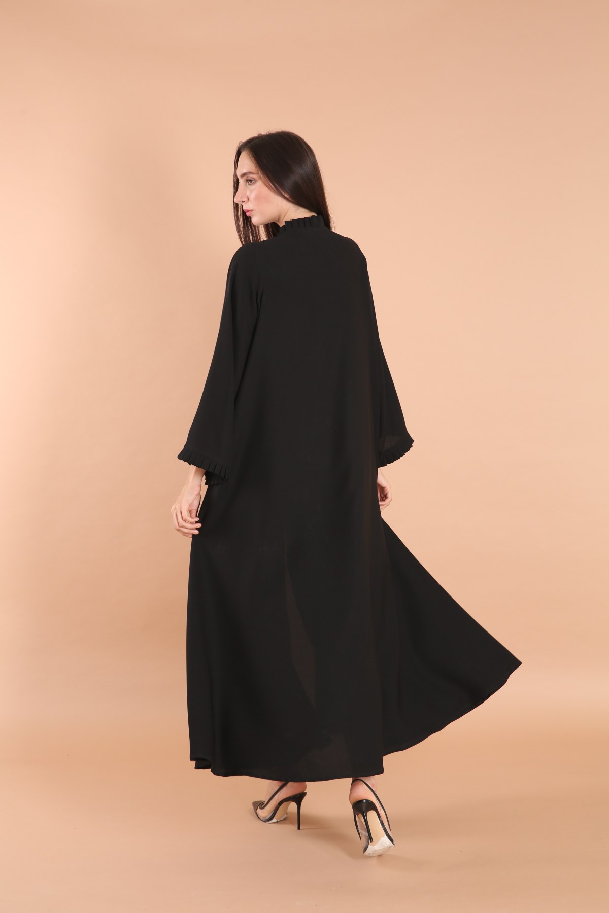 Pleated Borders Cloche Cut Abaya
