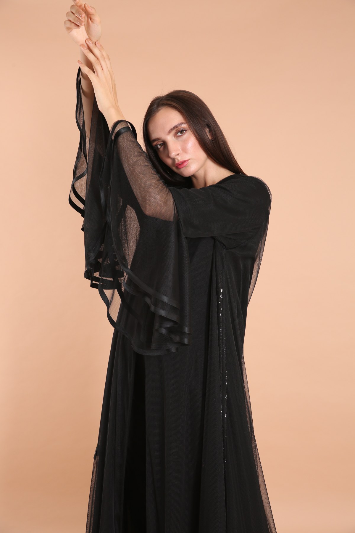 Tulle and Crepe Classic Abaya