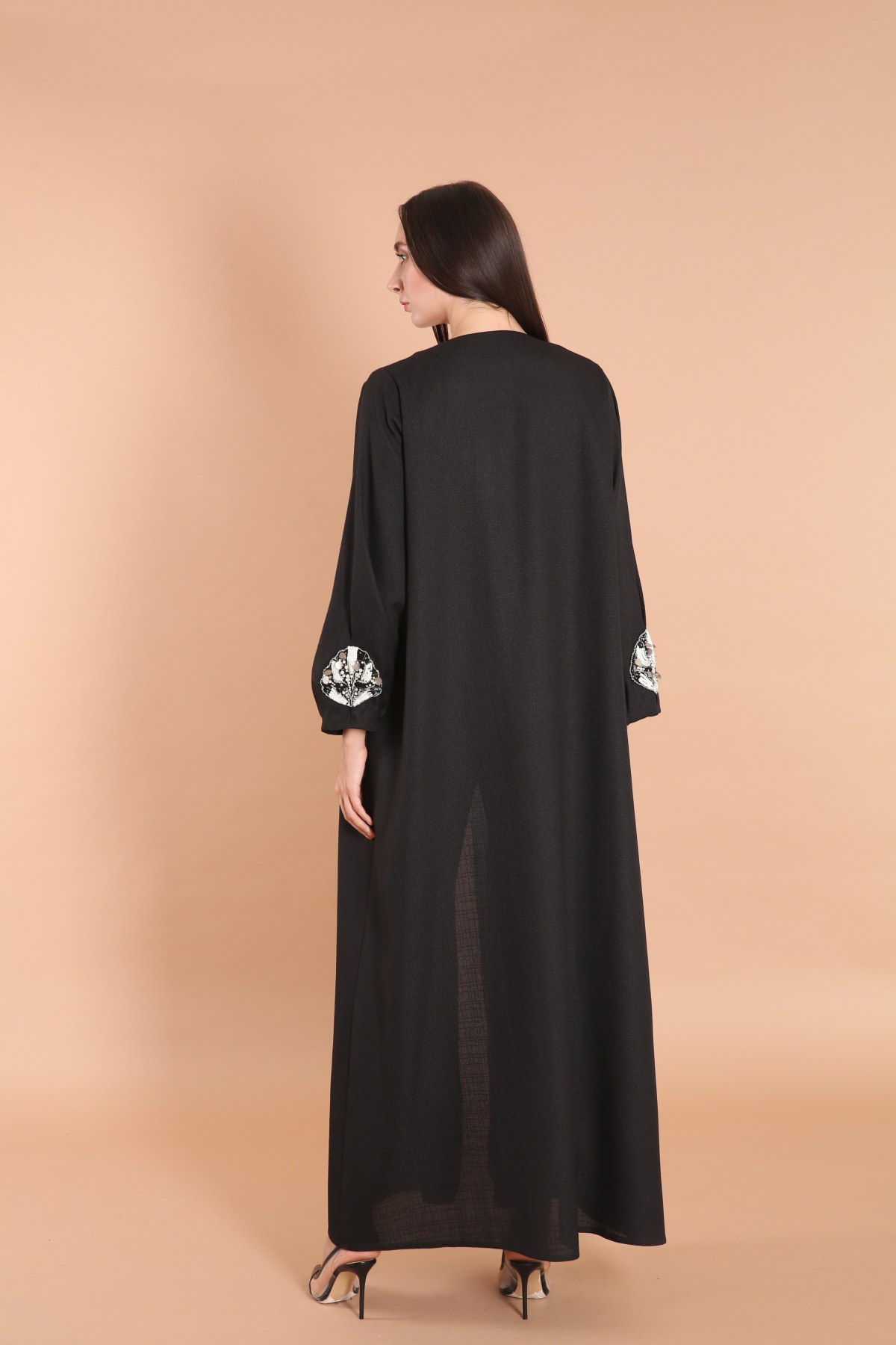 Embellished Linen abaya