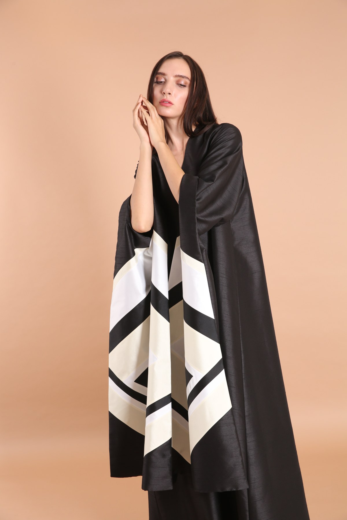 Geometric Pattern Sleeves Exclusive Abaya