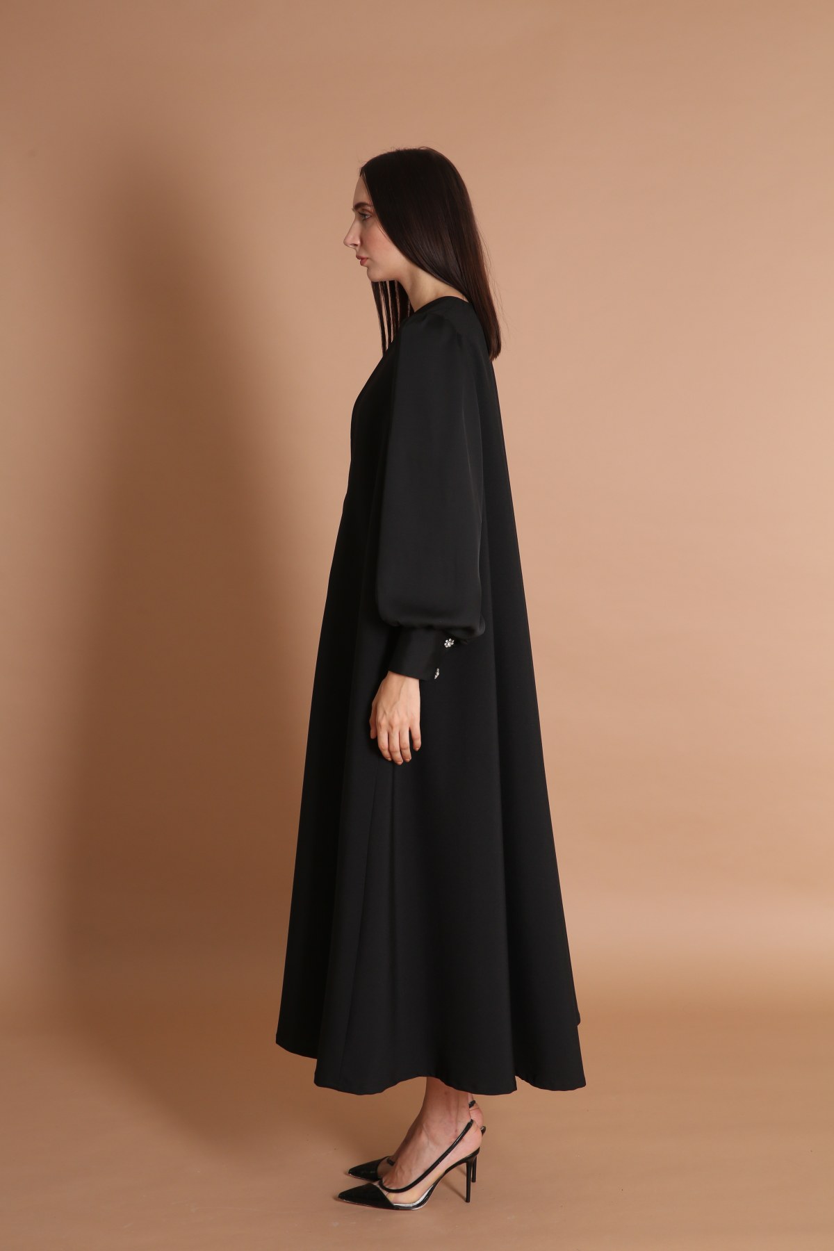 Embellished Cuffs A-Line Abaya