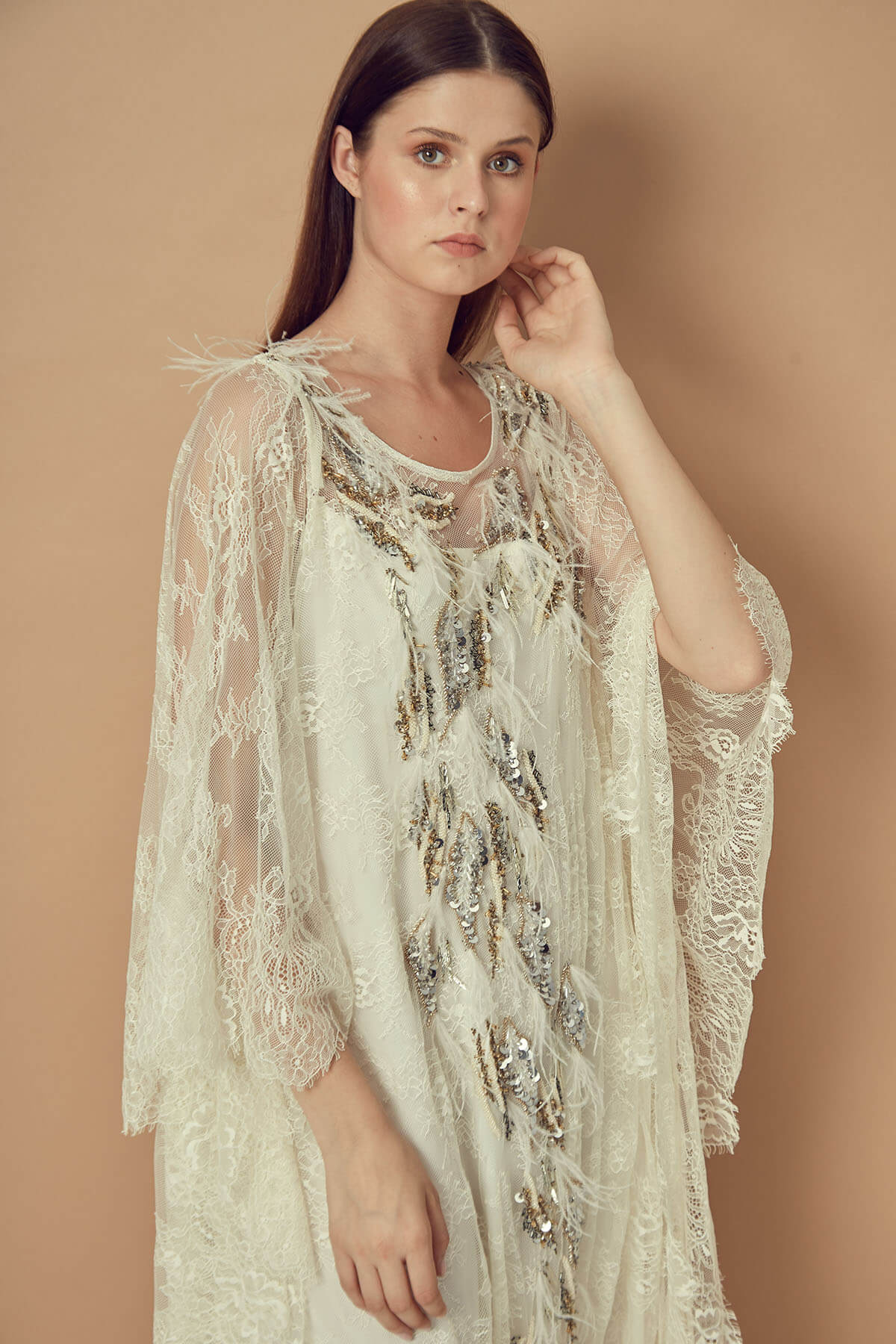 Lace Embroidered Kaftan