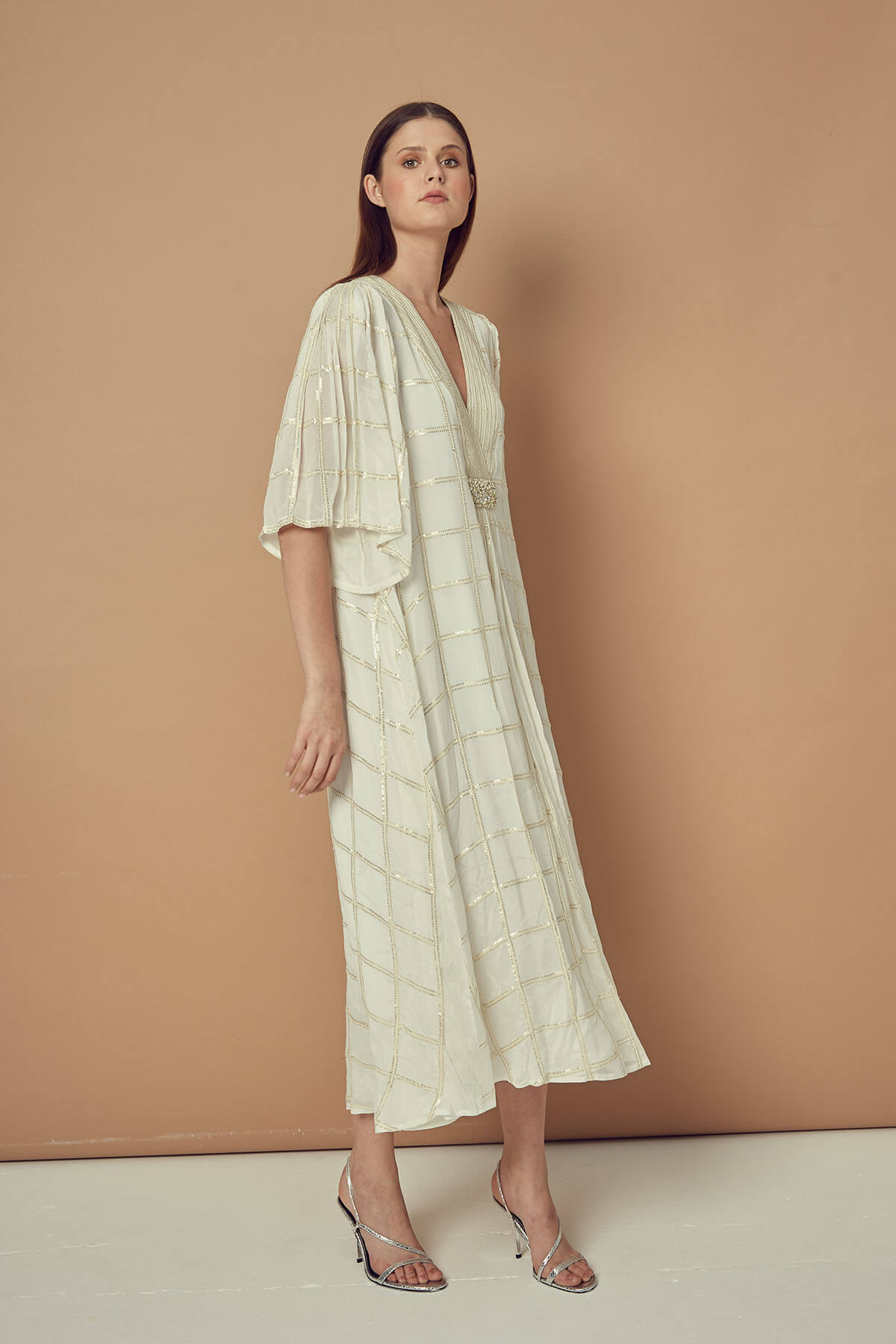 Embroidered Chiffon Kaftan