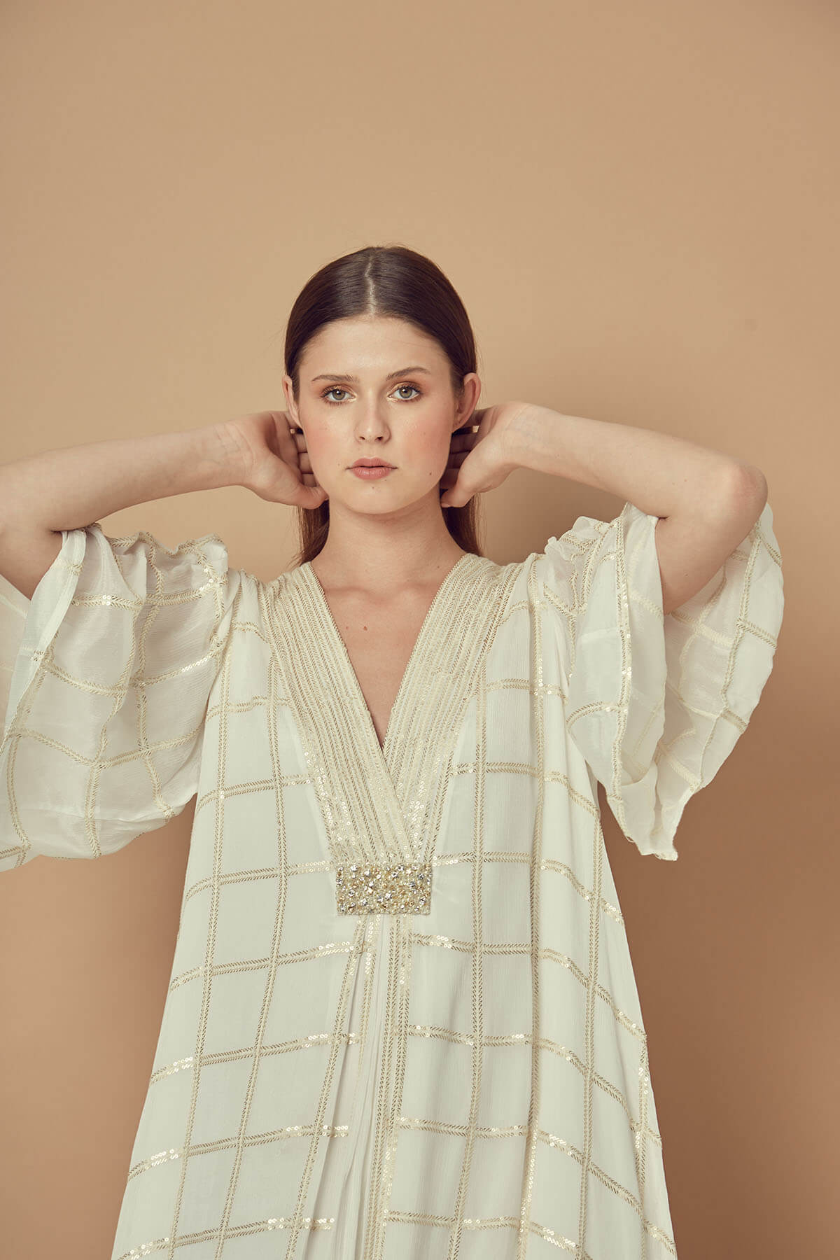 Embroidered Chiffon Kaftan