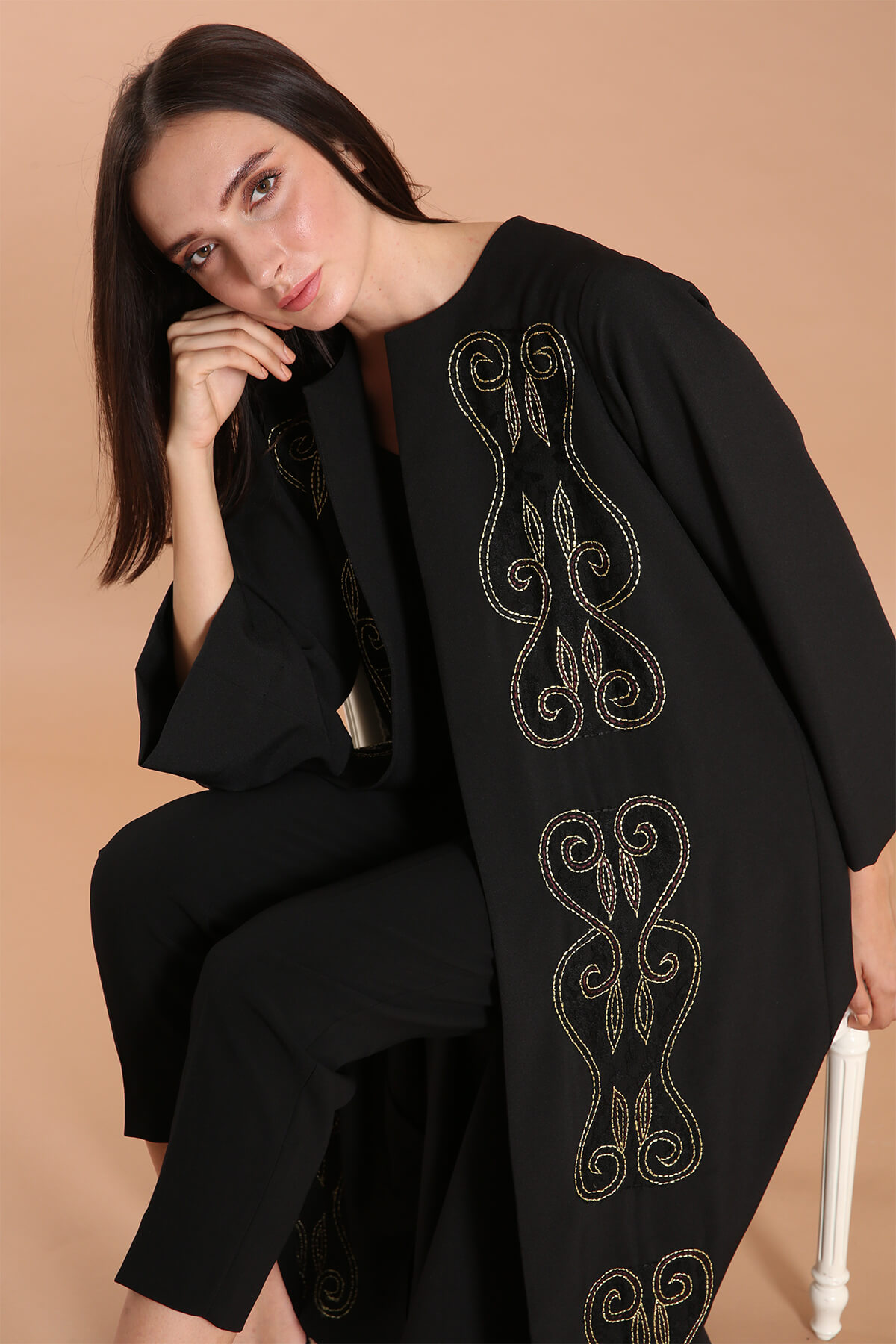 Embroidered Front Classic Abaya
