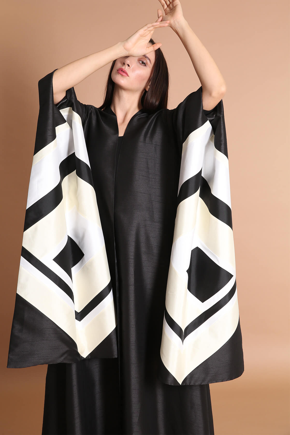 Geometric Pattern Sleeves Exclusive Abaya